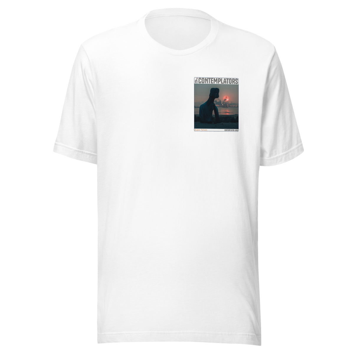 Camiseta Esencial · Blanco · delante — Black Falcon, Contemplator #005