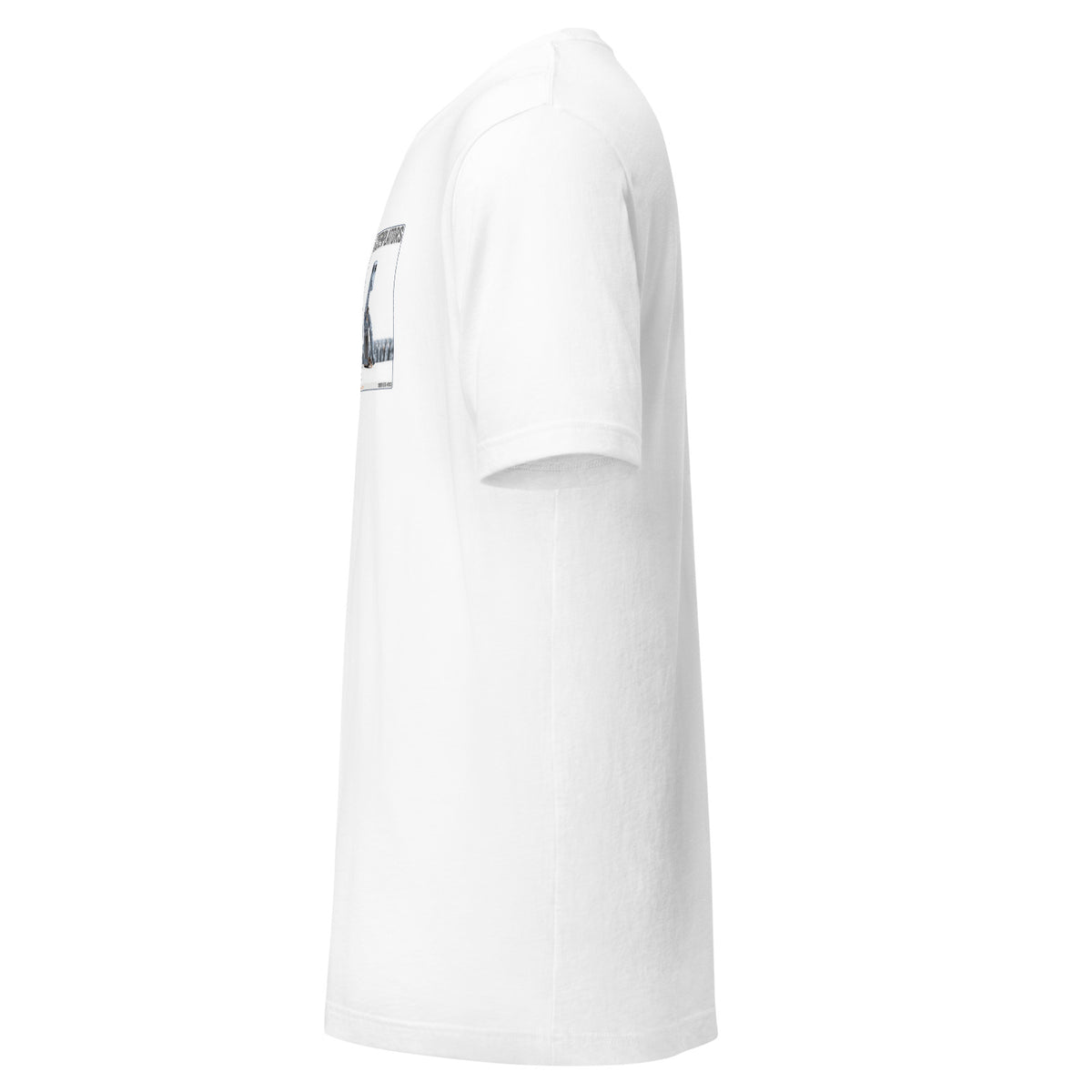 Camiseta Esencial · Blanco · lateral izquierdo — Fortune, Contemplator #003