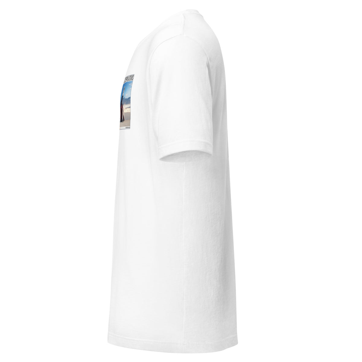Camiseta Esencial · Blanco · lateral izquierdo — Akakaze, Contemplator #014