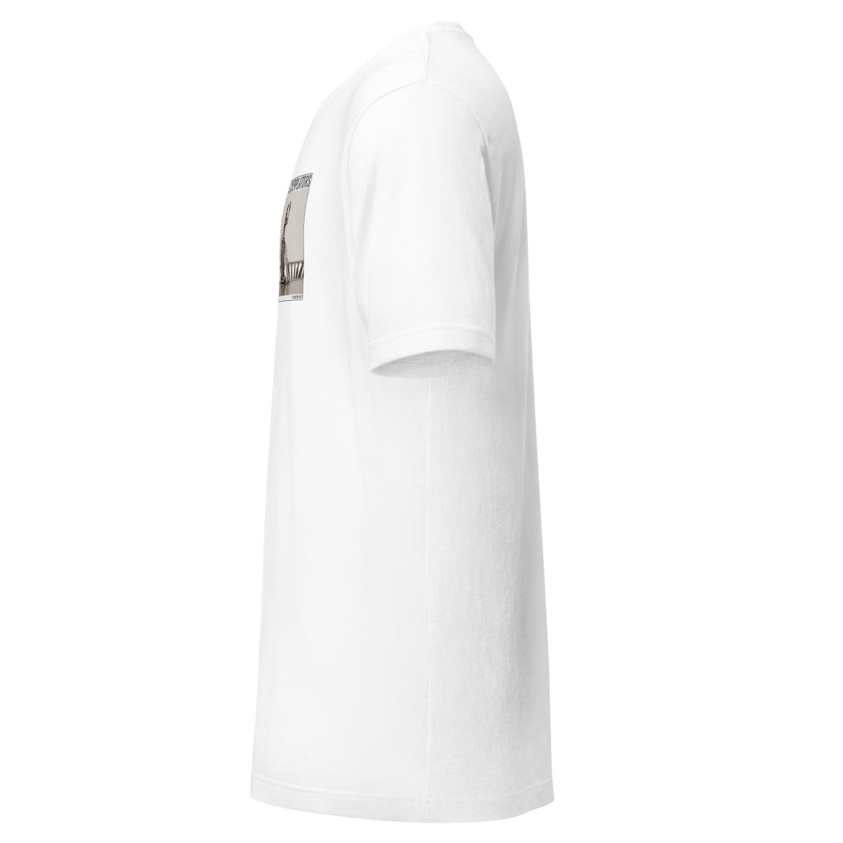 Camiseta Esencial · Blanco · lateral izquierdo — Grex, Contemplator #017