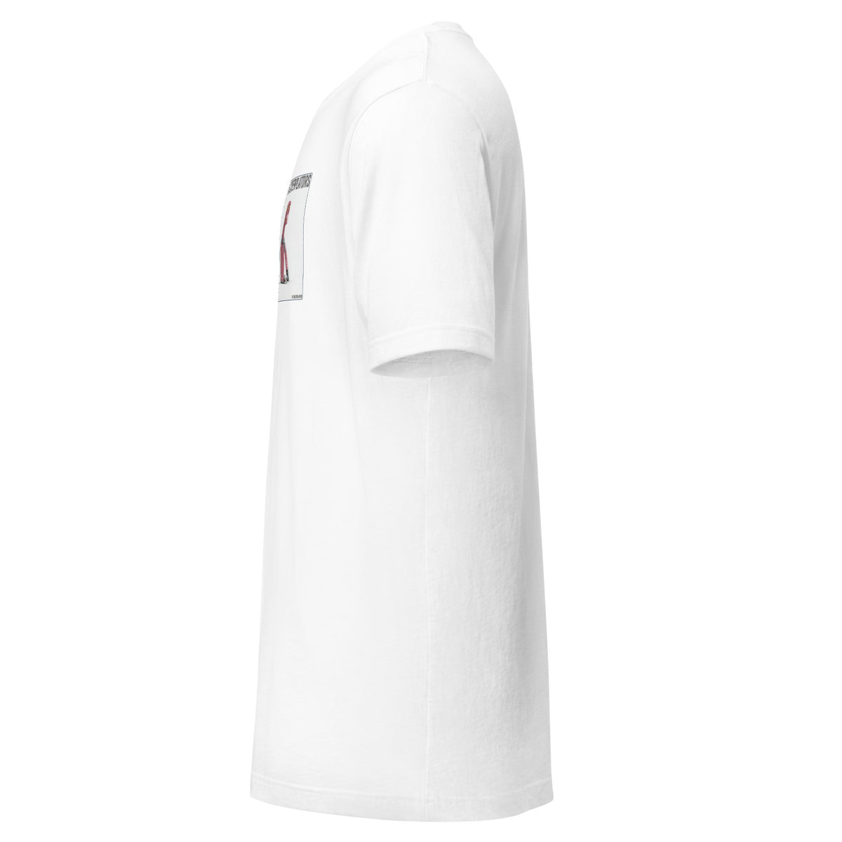 Camiseta Esencial · Blanco · lateral izquierdo — Aili, Contemplator #018