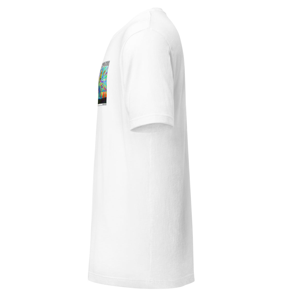 Camiseta Esencial · Blanco · lateral izquierdo — Velune, Contemplator #025