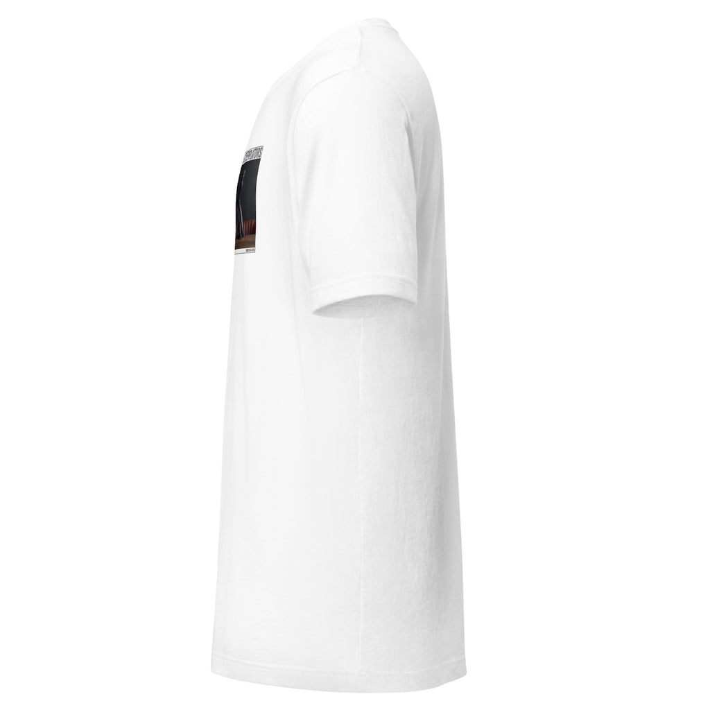 Camiseta Esencial · Blanco · lateral izquierdo — Carboni, Contemplator #036