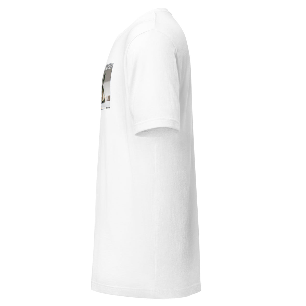 Camiseta Esencial · Blanco · lateral izquierdo — Esmora, Contemplator #040