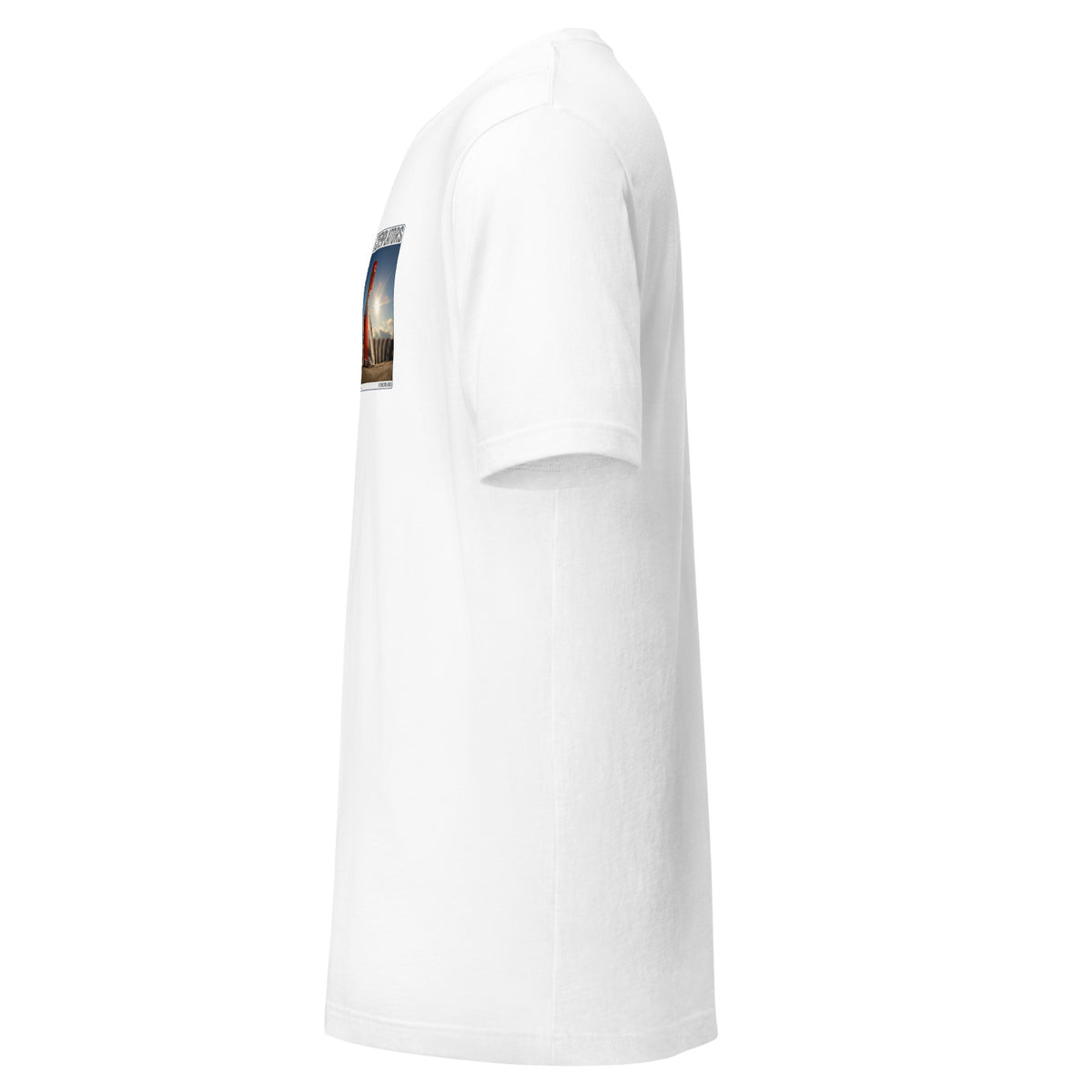 Camiseta Esencial · Blanco · lateral izquierdo — Sora, Contemplator #051