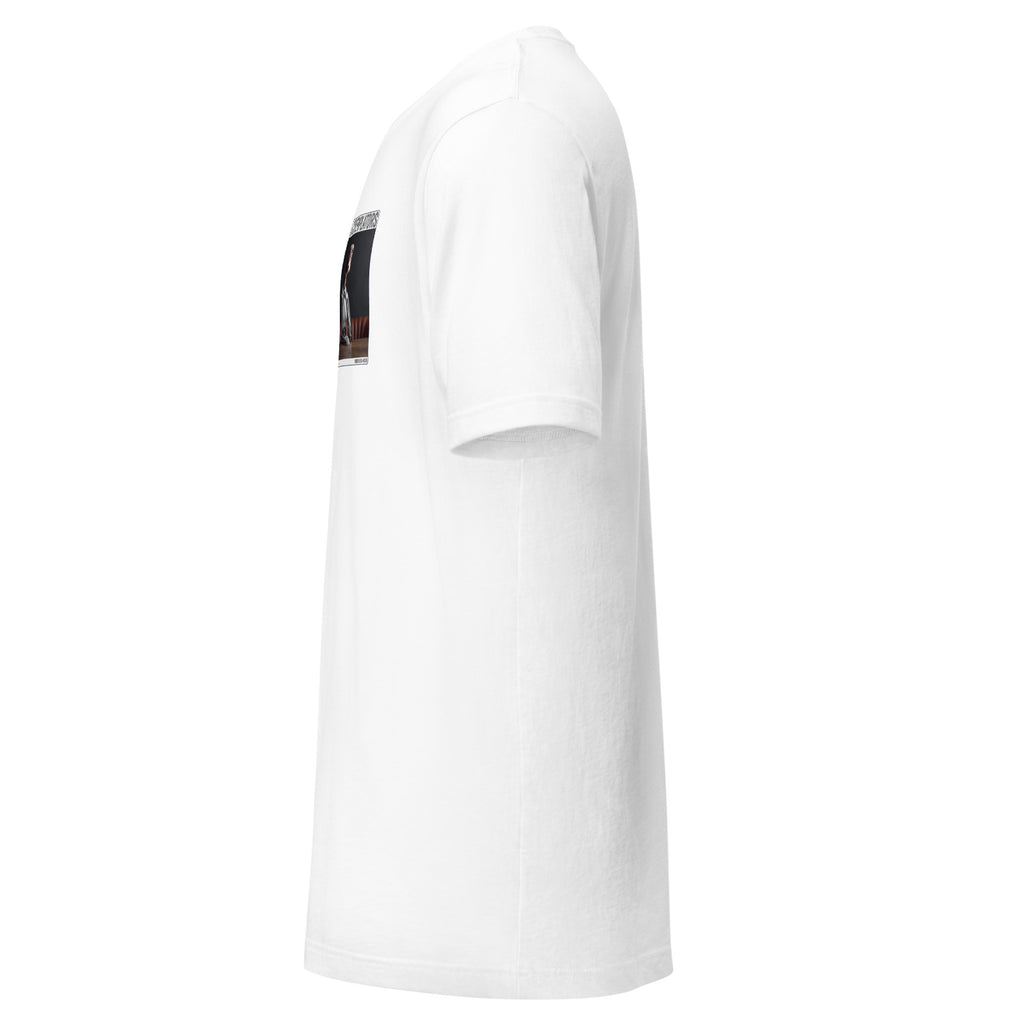Camiseta Esencial · Blanco · lateral izquierdo — Wang, Contemplator #055