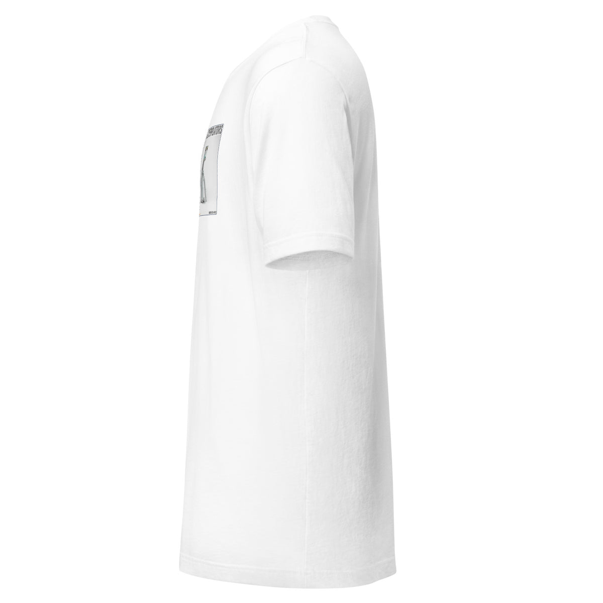 Camiseta Esencial · Blanco · lateral izquierdo — Carmin, Contemplator #062