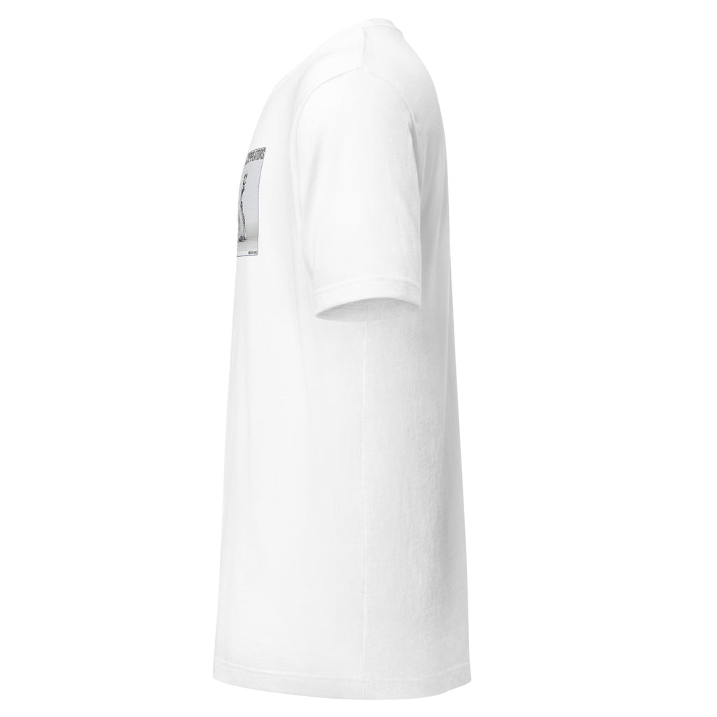 Camiseta Esencial · Blanco · lateral izquierdo — Aviar, Contemplator #063