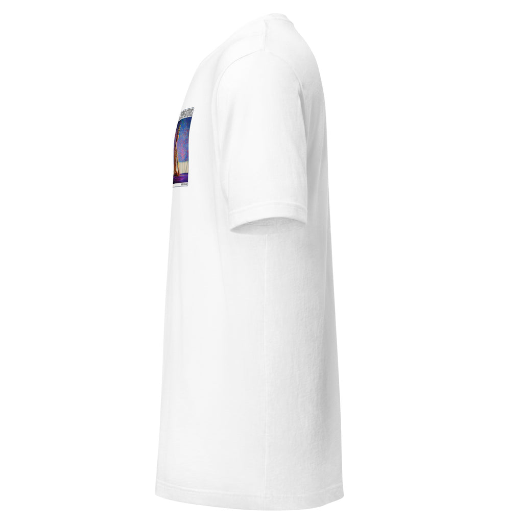 Camiseta Esencial · Blanco · lateral izquierdo — Flow, Contemplator #067